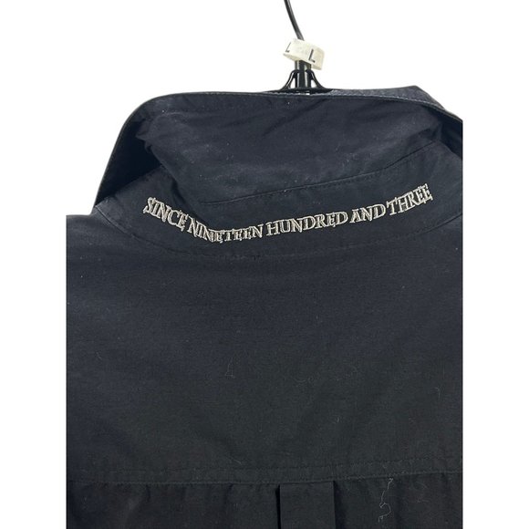 Harley-Davidson Black Long-Sleeve Button-Up Shirt Embroidered Logo Cotton M Goth - Picture 9 of 9
